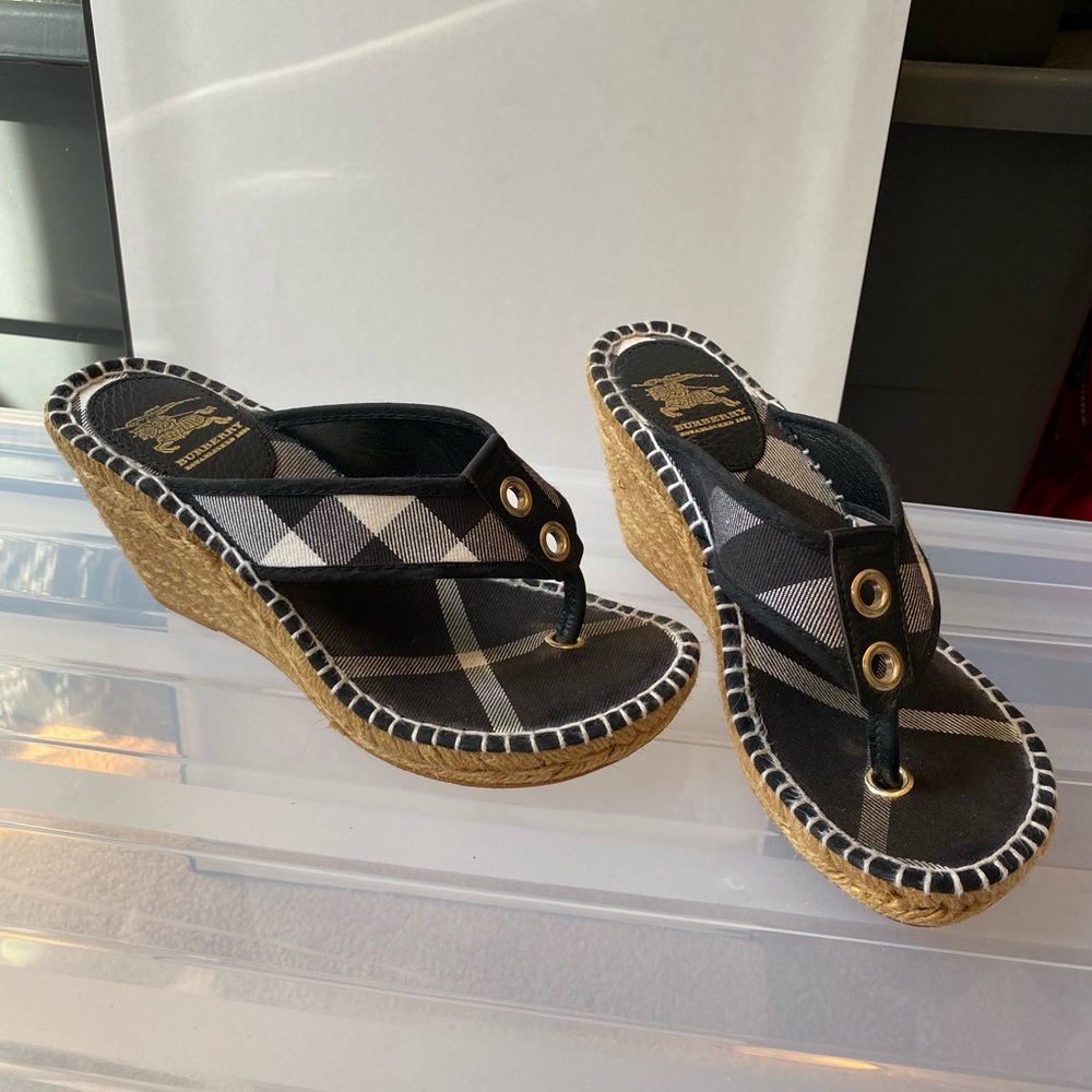Burberry wedge sandals. Size 6 Authentic